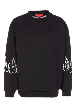 Vision Of Super flame-embroidered sweatshirt - Black