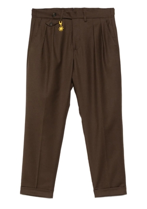 Manuel Ritz pleated tapered trousers - Brown