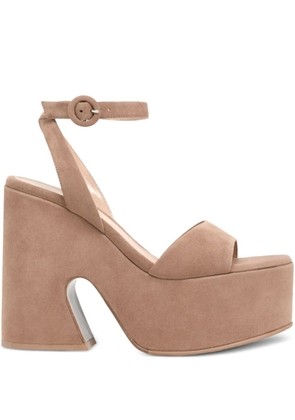 Gianvito Rossi 70mm Ziggy platform ankle-strap heeled sandals - Brown