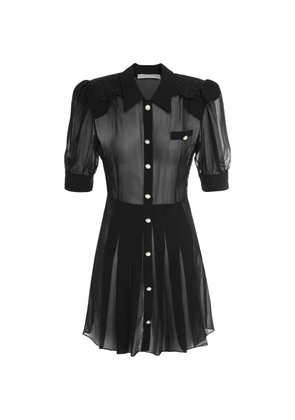 Alessandra Rich pleat-detail mini dress - Black