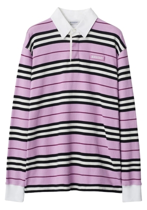 Burberry striped cotton polo top - Pink