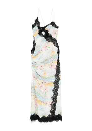 Christopher Esber floral-print midi dress - White