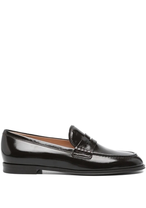 Gianvito Rossi leather penny loafers - Brown