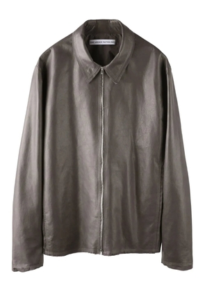 Post Archive Faction zip-front leather jacket - Brown