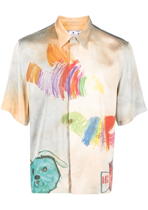 Off-White Cartoon-print short-sleeved shirt - Neutrals