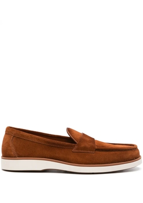 Santoni suede penny loafers - Brown