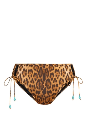 La Perla leopard-print side-tie bikini bottoms - Brown