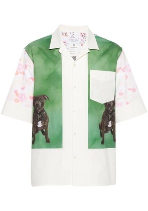 Marine Serre Calendar-print panelled shirt - White