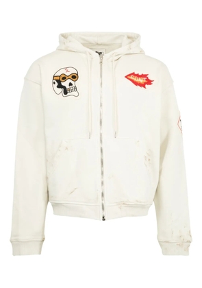 cout de la liberte graphic-print zip-up hoodie - White