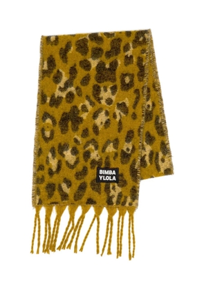 Bimba y Lola animal print tassel scarf - Yellow