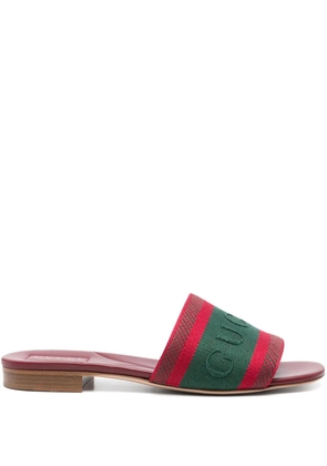 Gucci logo-motif flat sandals - Red