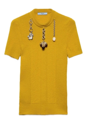 Prada charm-eembellishment T-shirt - Yellow