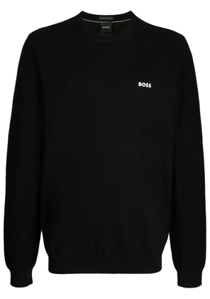 BOSS logo-print ribbed jumper - Black