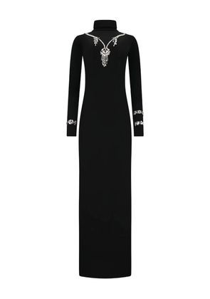 DES PHEMMES crystal-embellished turtleneck dress - Black