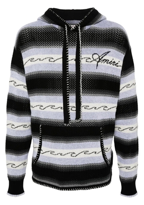 AMIRI striped knitted hoodie - Black