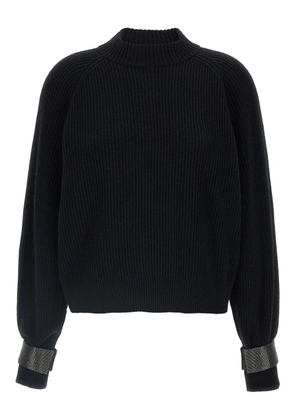 Brunello Cucinelli ribbed Monili-cuff sweater - Black
