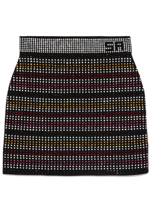 Sonia Rykiel rhinestone striped mini skirt - Black