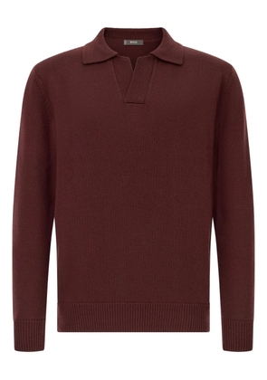 Boggi Milano polo-neck wool sweater - Red
