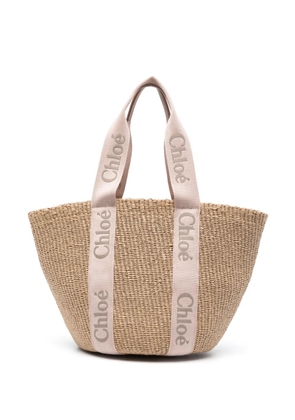Chloé large Woody tote bag - Neutrals