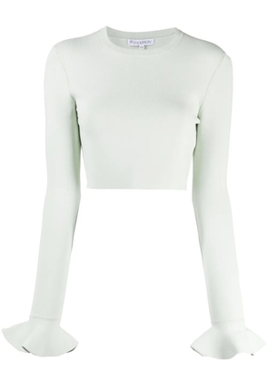 JW Anderson ruffle-detail cropped top - Green