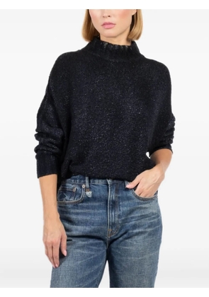 Avant Toi mock-neck sparkle knit sweater - Blue