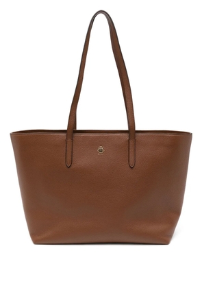 Bally logo-stamp leather tote bag - Brown