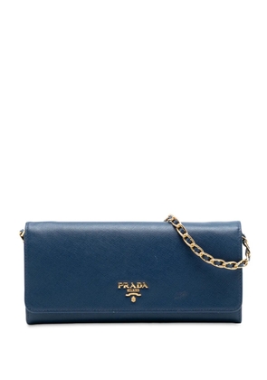 Prada Pre-Owned 2021-2025 Saffiano Wallet On Chain crossbody bag - Blue