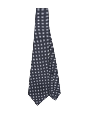 Kiton patterned-jacquard tie - Blue