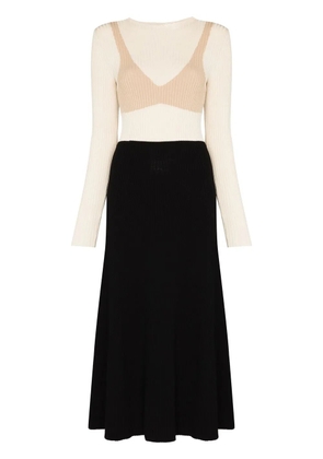 A.W.A.K.E. Mode bra-print knitted dress - Neutrals