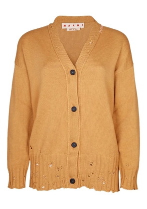 Marni button distressed cardigan - Neutrals