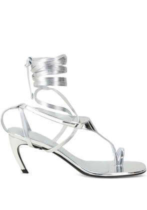The Attico 65mm customizable sculptural-heel sandals - Silver