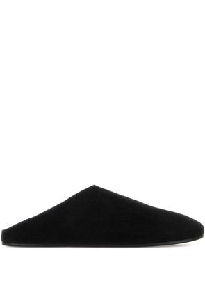 The Row Hudson suede slides - Black