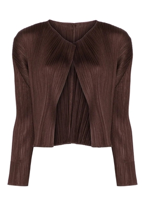 Pleats Please Issey Miyake plissé cardigan - Brown