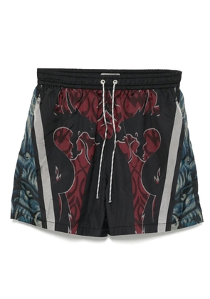 Stain Shade graphic-print swim shorts - Black