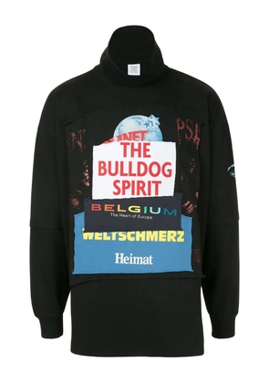VETEMENTS patchwork panelled cotton sweatshirt - Black