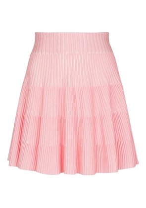 Balmain ribbed-knit skirt - Pink