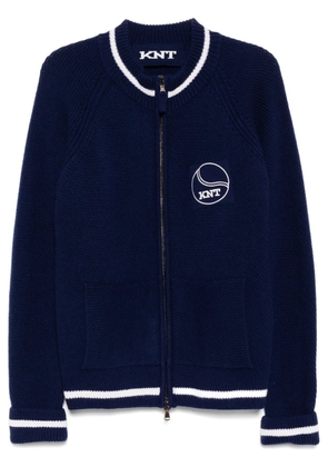 Kiton logo patched jacket - Blue