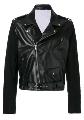 Calvin Klein leather biker jacket - Black