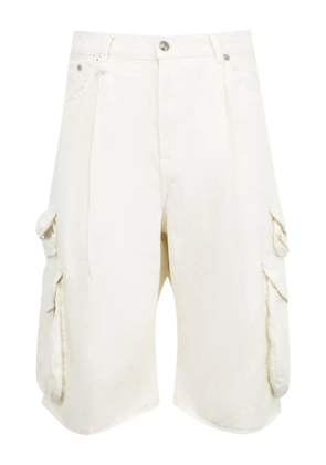 R13 denim cargo shorts - White