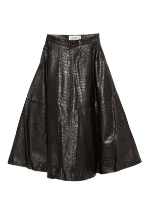Róhe leather A-line skirt - Brown