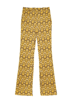 MALIPARMI geometric-pattern flared trousers - Yellow