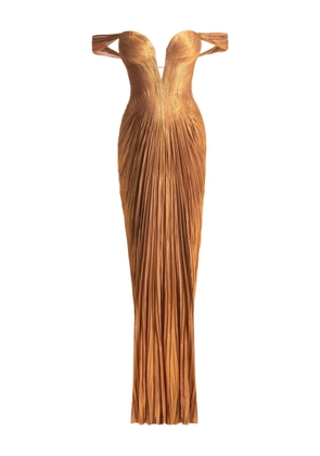 Maria Lucia Hohan Martina pleated off-shoulder gown - Yellow