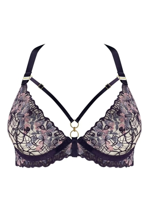 Bordelle Amela Plunge embroidered lace bra - Purple