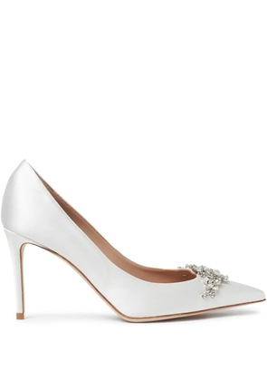Scarosso 90mm leather pumps - White