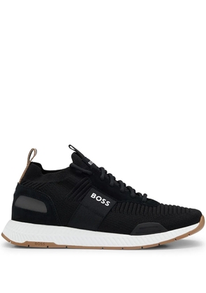 BOSS knitted-upper low-top sneakers - Black