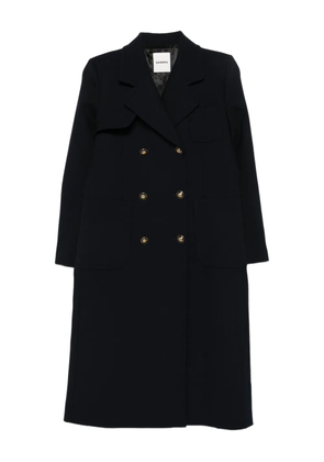 SANDRO patch-pockets double-breasted coat - Blue