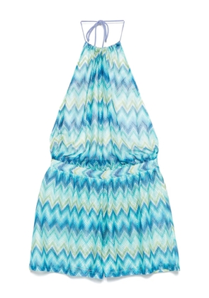 Missoni zigzag-woven playsuit - Blue