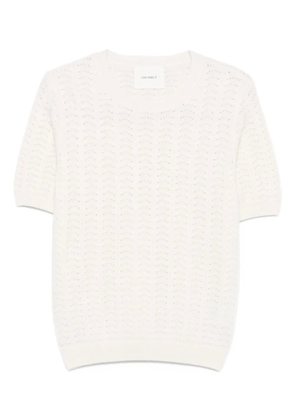 Lisa Yang pointelle-knit short-sleeved top - Neutrals