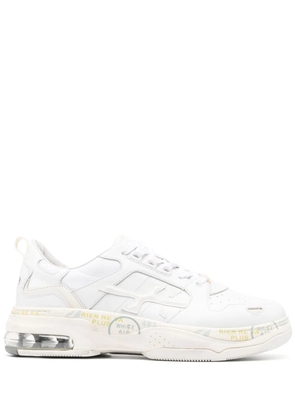 Premiata panelled low-top leather sneakers - White