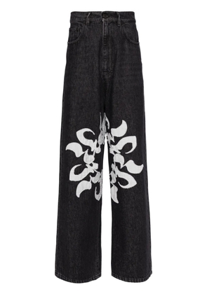 KUSIKOHC patchwork cotton jeans - Black